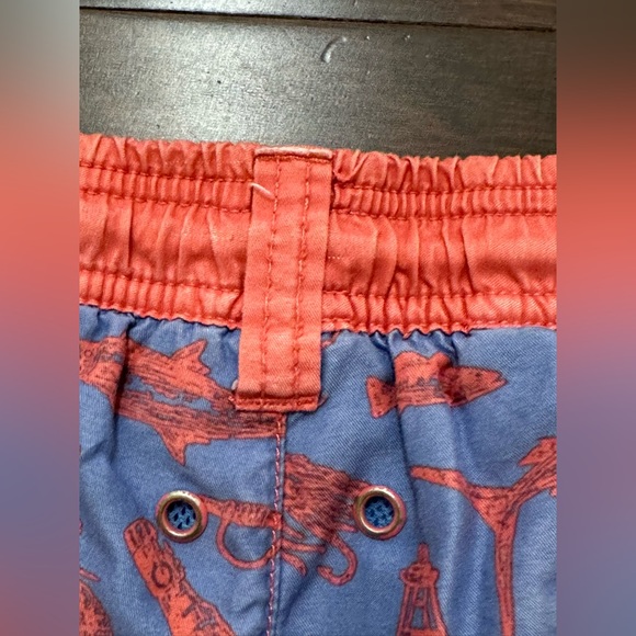 Men’s Southern Marsh Fishing Logo Blue/Red Lined Trunks Swim Shorts- Large - Picture 13 of 16